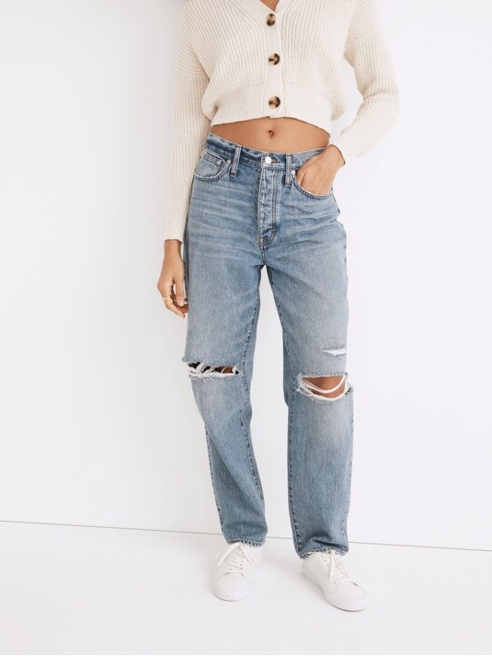 Madewell Dustin Wash The Dadjean Destroyed Edition Cotton Denim Jeans 27 Grunge